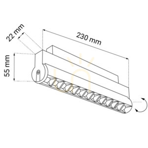 Mágneses spotlámpa Antigo Komatsu Dot Move 2 fekete 12W 4000K 230 mm 6600 small 1