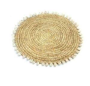 BAZAR BIZAR Raffia Shell edényalátét, natúr, 23 cm small 0