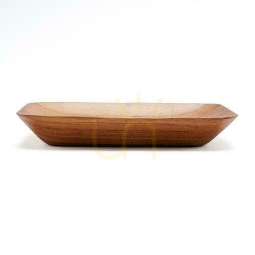 Jelölje be Teakfa tálca BAZAR BIZAR Teak Root Collection bézs 13 cm rechteckig
