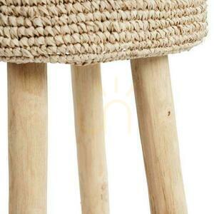 Bárszék BAZAR BIZAR Island Collection teakfa raffia bézs 75 cm small 0