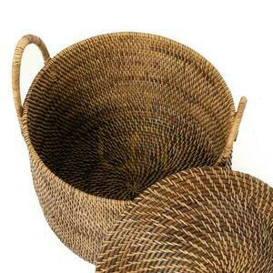 Fonott rattan kosár fogantyúval, BAZAR BIZAR, Colonial Collection, természetes barna small 2