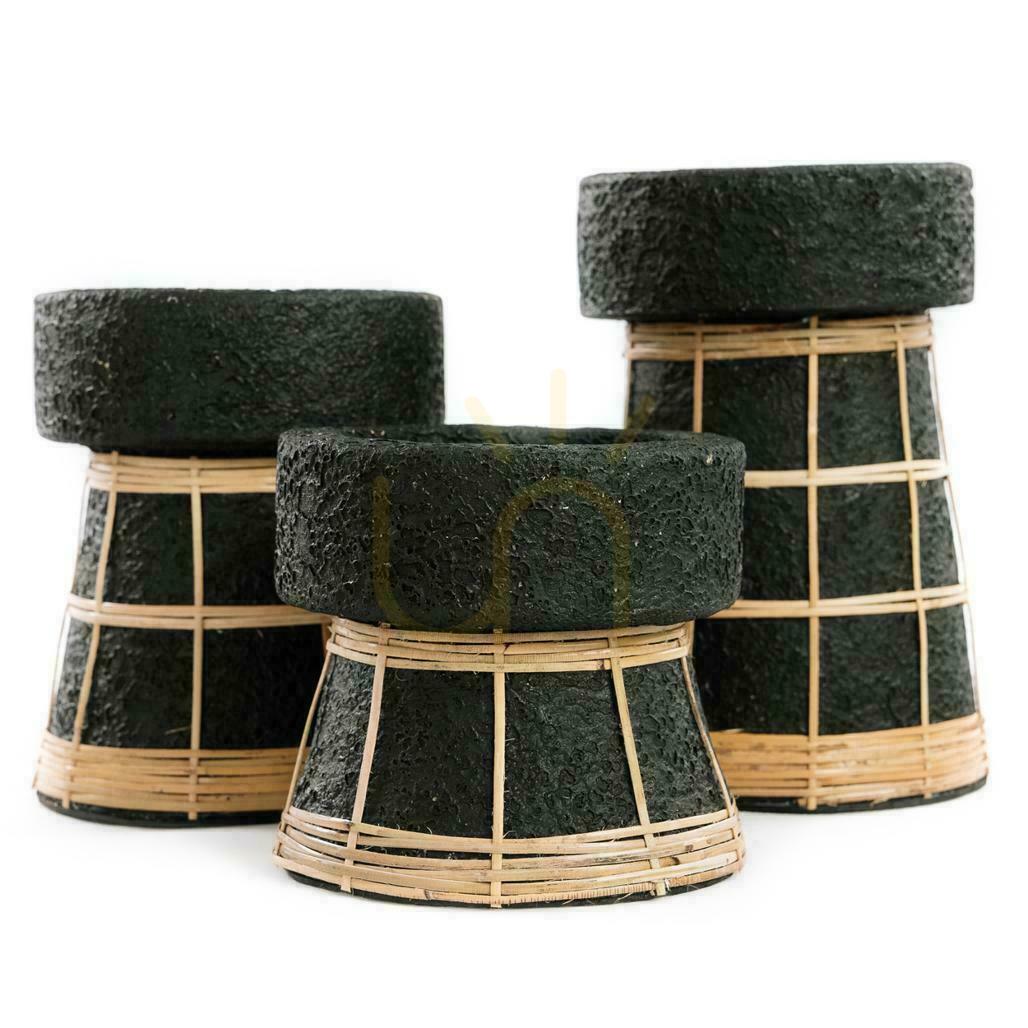 Előadás Gyertyatartó BAZAR BIZAR terrakotta rattan fekete természetes 16 cm Gyertyatartó BAZAR BIZAR terrakotta rattan fekete természetes 16 cm
