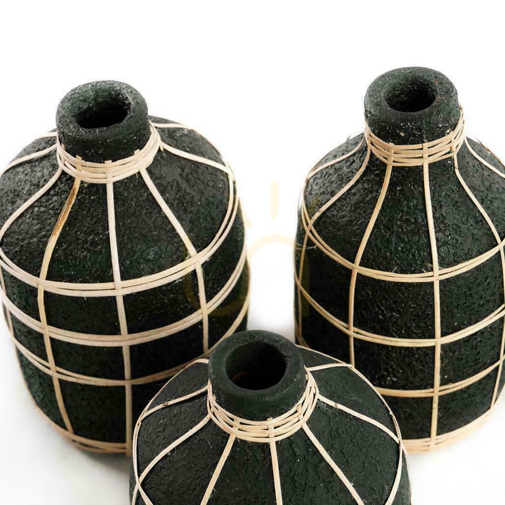 Előadás Váza BAZAR BIZAR Terracotta Collection terrakotta-rattan bézs/fekete M Váza BAZAR BIZAR Terracotta Collection terrakotta-rattan bézs/fekete M