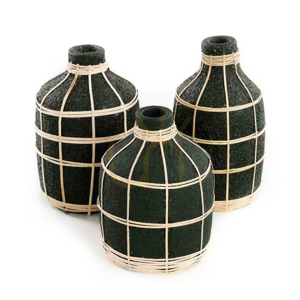 Jelölje be Váza BAZAR BIZAR Terracotta Collection terrakotta-rattan bézs/fekete M Váza BAZAR BIZAR Terracotta Collection terrakotta-rattan bézs/fekete M