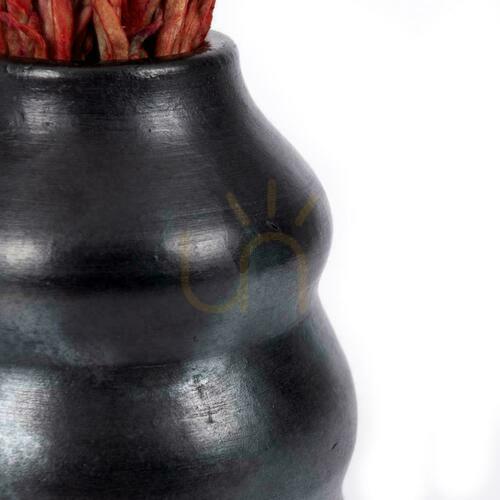 Jelölje be BAZAR BIZAR Burned Collection fekete terrakottaváza, 17 cm