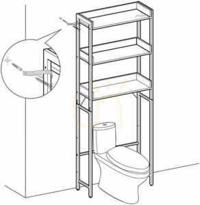 Fürdőszobai állvány a WC felett - BTS002B01V1 small 3