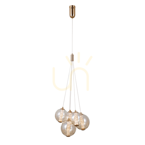 Jelölje be Italux LED függőlámpa aranysárga 5-ös amber 34 cm PND-34359-5-HBR-AMB