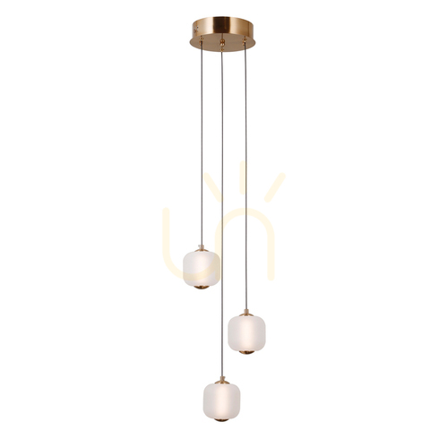 Jelölje be Italux LED függőlámpa aranysárga opál 3 égős PND-34362-3-HBR-OPAL