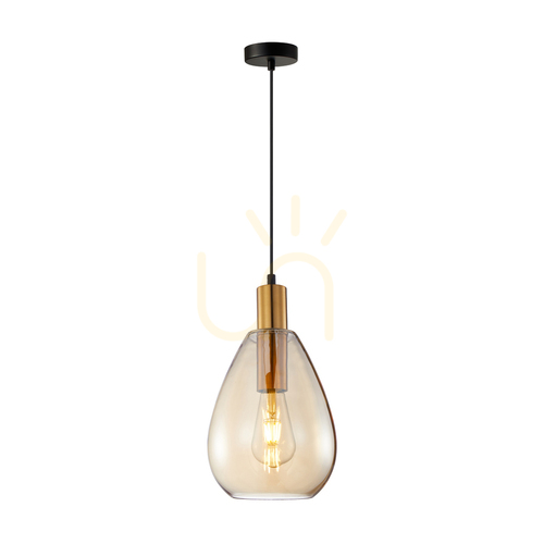 Jelölje be Italux Zulo függőlámpa sárgaréz-amber E27 PND-27812-BRO-AMB