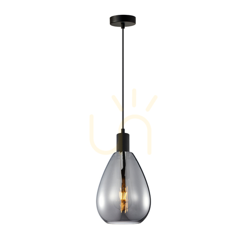 Jelölje be Függőlámpa Italux Zulo fekete füstüveg E27 18 cm PND-27812-BK-SG