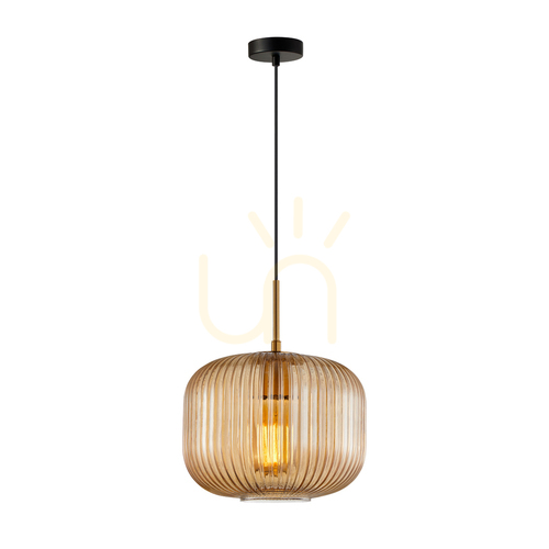Jelölje be Függőlámpa Italux Gavino Amber E27 25,5 cm PND-26476-1-BRO-AMB