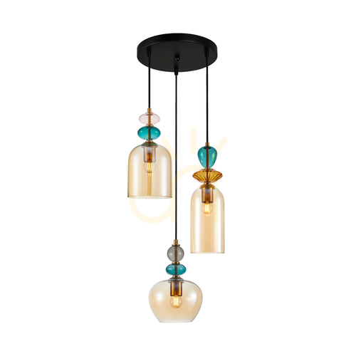 Jelölje be Italux Busco arany 3 pontos E27 LED függőlámpa PND-30263-3A-BRO-AMB