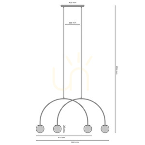 Aldex Una 4 S bézs függőlámpa, 4×E14, 130 cm, 1116L17_S small 2