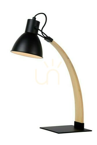 Jelölje be Asztali lámpa Lucide CURF fekete fa-fém E27 54 cm 03613/01/30