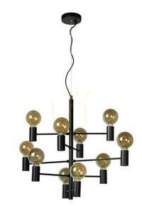 Függőlámpa Lucide LEANNE fekete fém vintage 10 lámpás 75 cm 21421/10/30 small 1