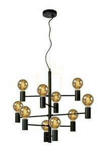 Függőlámpa Lucide LEANNE fekete fém vintage 10 lámpás 75 cm 21421/10/30 small 0