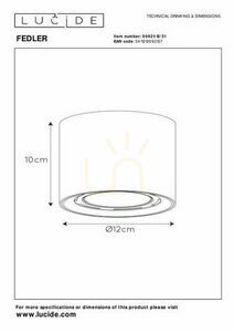 Mennyezeti lámpa Lucide FEDLER fehér LED CCT 12W alumínium 12 cm 09921/12/31 small 5