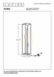 Padlólámpa Lucide RUBEN vintage fekete-arany fém E27 3 lámpa 120 cm 00724/03/30 small 7