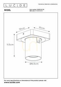 Plafonlámpa Lucide NIGEL fekete LED GU10 5W CCT dimmelhető 10 cm 09929/05/30 small 5