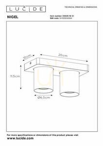 LED mennyezeti lámpa Lucide Nigel fehér 2x GU10 CCT 20 cm 09929/10/31 small 5