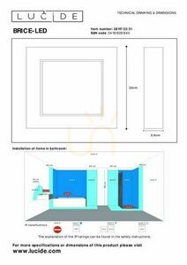 Plafon lámpa Lucide BRICE-LED fehér 22 cm alumínium LED IP44 22W 28117/22/31 small 2