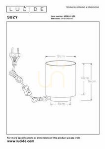 Asztali lámpa Lucide SUZY fekete-arany fém LED E14 16 cm 45588/01/30 small 5
