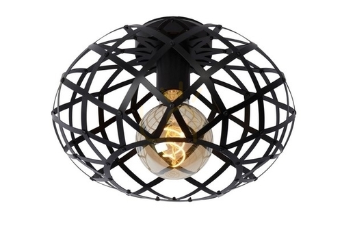 Jelölje be Plafon lámpa Lucide Wolfram fekete fém 30 cm E27 LED 21117/30/30