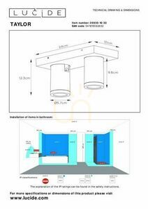 Plafon lámpa Lucide Taylor fekete IP44 2x GU10 LED CCT 24 cm 09930/10/30 small 7