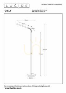 Lucide GILLY fekete fém LED állólámpa 36712/05/30 small 1