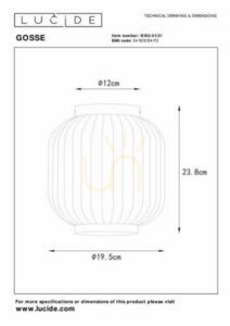 Plafon Lucide GOSSE fehér porcelán Japandi E27 13135/01/31 small 3