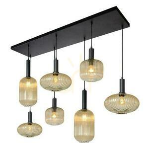 Függőlámpa Lucide MALOTO arany üveg retro 7 égős 130 cm 45386/07/62 small 6