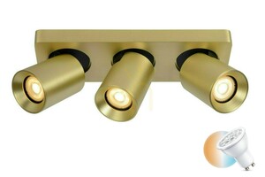 Plafon Lucide NIGEL arany 3x GU10 LED CCT 30 cm alumínium 09929/15/02 small 0