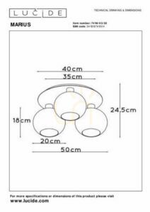 Plafond Lucide Marius fekete üveg 3 lámpás modern LED plafonlámpa 74114/03/30 small 4
