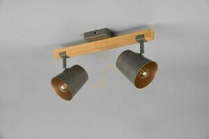 TRIO BELL 801900267 mennyezeti spotlámpa, 2×E14, antik nikkel és fa small 1