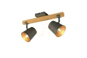 TRIO BELL 801900267 mennyezeti spotlámpa, 2×E14, antik nikkel és fa small 0