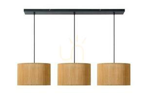 Lucide MAGIUS Japandi függőlámpa 3xE27 fa-rattan fekete 110 cm small 1
