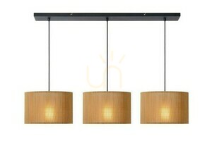Lucide MAGIUS Japandi függőlámpa 3xE27 fa-rattan fekete 110 cm small 0