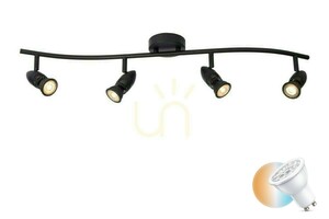 Lucide CARO fekete fém 4x GU10 LED spotlámpa small 0