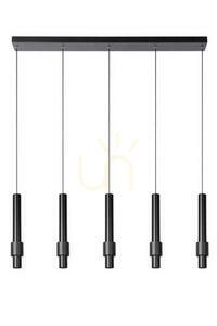 Lucide MARGARY függesztett lámpa 5xLED 4,2W 2700K 2300lm CRI90 fekete 103 cm szabályozható 24402/30/30 small 1