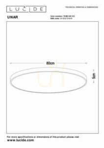 Plafon Lucide UNAR arany LED 80 cm 80W 5600 lm dimmelhető 79185/80/02 small 4