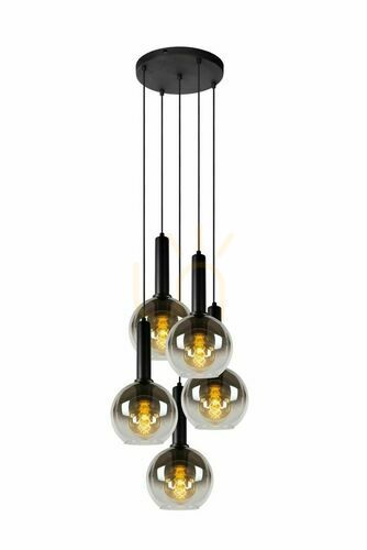 Jelölje be Függőlámpa Lucide Marius fekete fém 5-ágú E27 LED 55 cm 45402/15/30