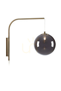 Fali lámpa Markslojd Dione 108419 füst antik sárgaréz üveg 1x40W small 0