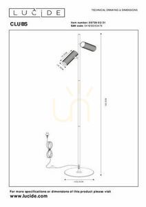 Lucide CLUBS fehér alumínium állólámpa 2×GU10 140 cm 09739/02/31 small 5