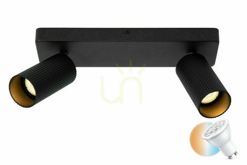 Jelölje be Plafonlámpa Lucide CLUBS fekete 2x GU10 LED 40W CCT alumínium IP20 31 cm 09939/02/30