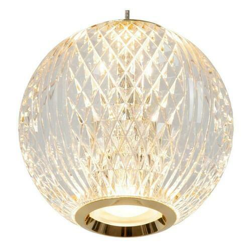 Jelölje be Lucide Cintra függőlámpa 5 gömb LED 23,5W 2700K Ø32 cm akril sárgaréz 13499/22/60