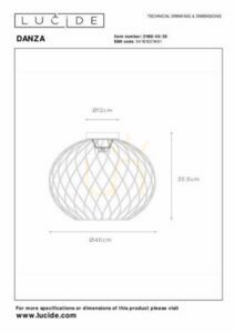 Plafonlámpa Lucide DANZA fekete fém 40 cm E27 cserélhető LED 21128/40/30 small 3
