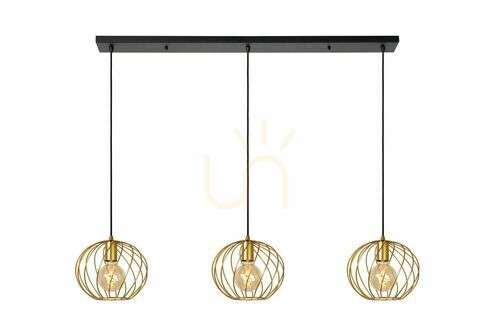 Jelölje be Függőlámpa Lucide DANZA 3x E27 arany-fekete fém 130 cm 21428/03/02