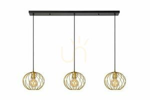 Függőlámpa Lucide DANZA 3x E27 arany-fekete fém 130 cm 21428/03/02 small 0