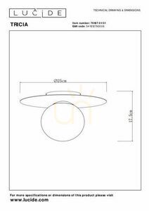 Plafon Lucide TRICIA fehér üveg E27 LED dimmelhető 25 cm 79187/01/31 small 3