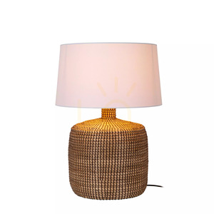 Lucide AMBALA tengeri fű asztali lámpa fehér lenvászon ernyővel, 64 cm, E27 10552/81/73 small 2
